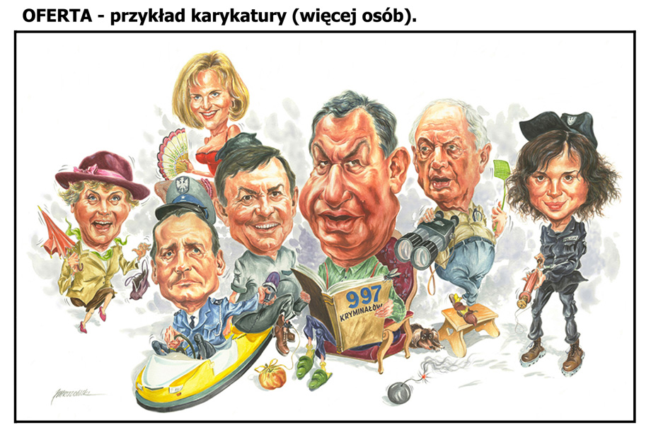 karykatury z fotografii